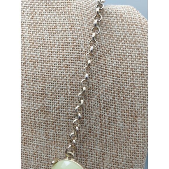 Gold Tone Bubble Necklace Green & Blue Bead Rolo Chain Statement Piece 24" - Picture 6 of 9